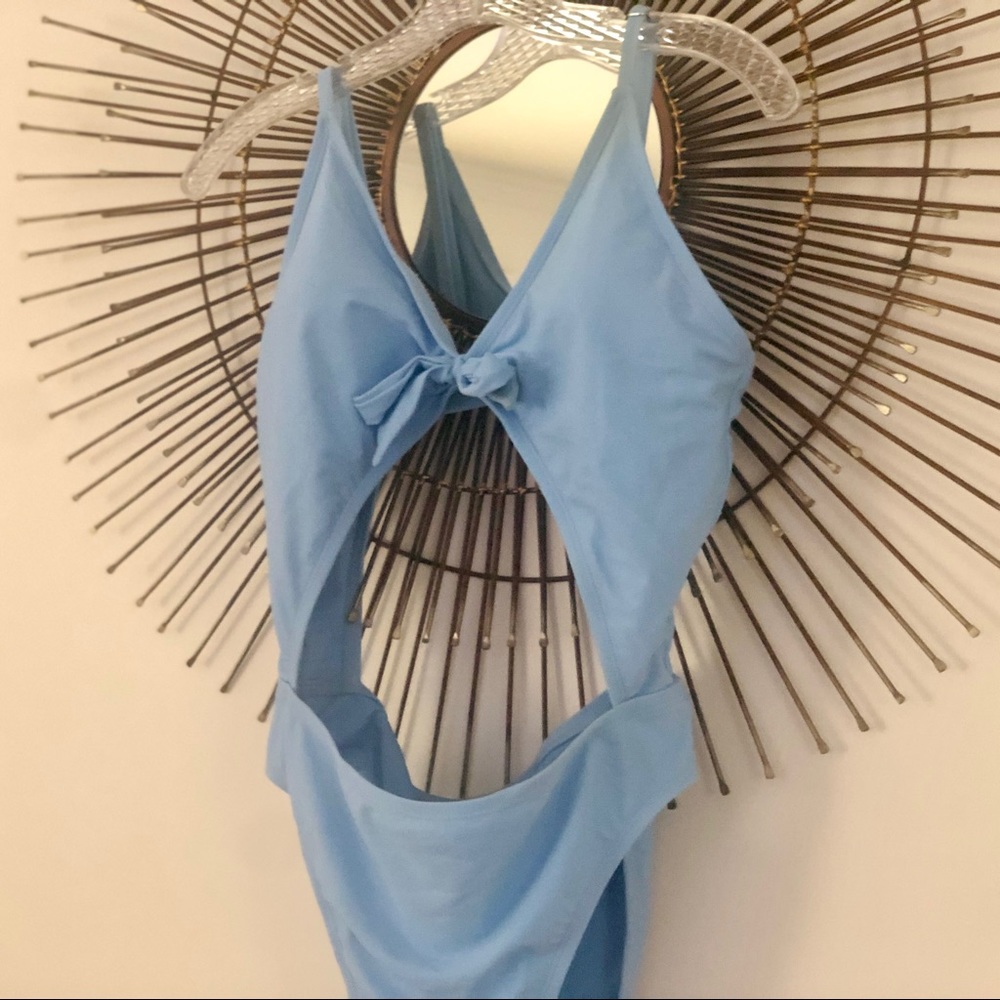 One-Piece Swimsuit with Bow Detail & Cutouts, Size Medium